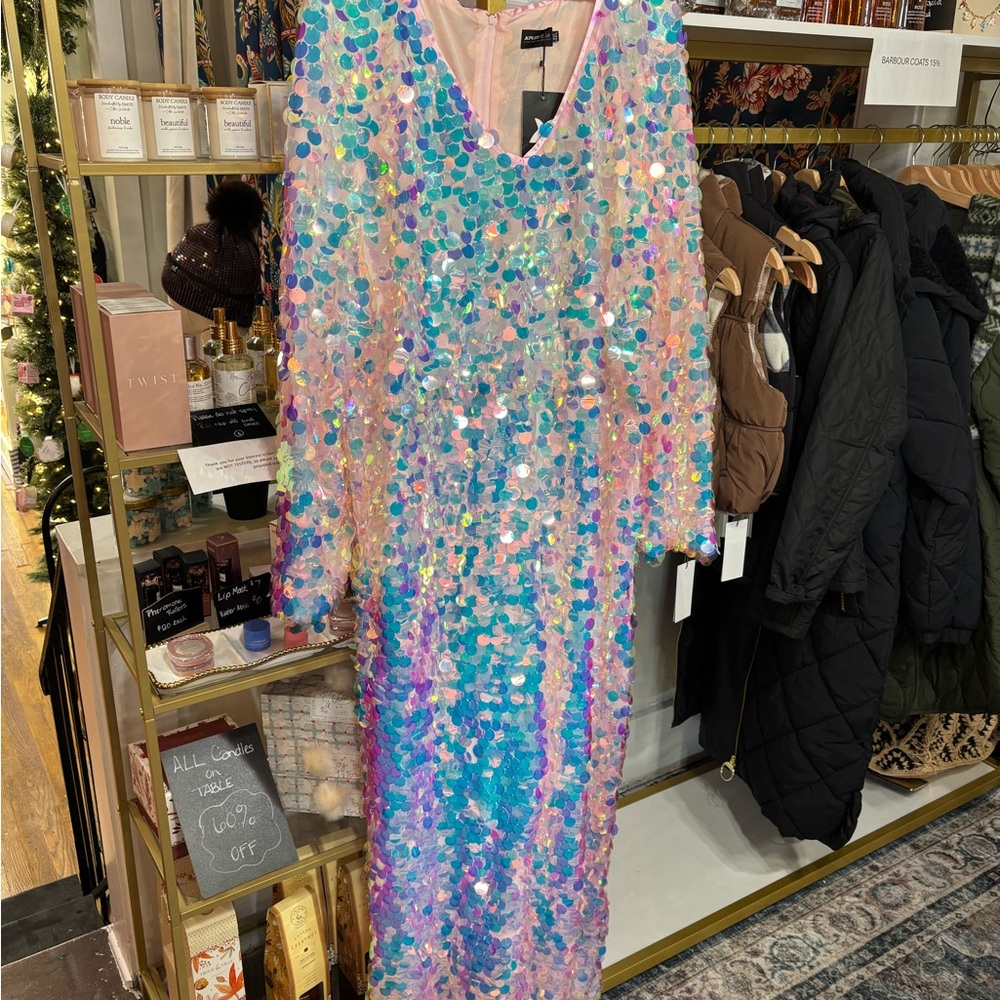 Mermaid Sequin V-Neck Long Sleeve Romper